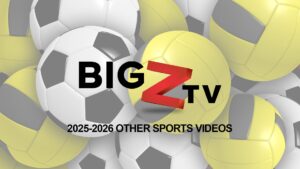 Big Z TV logo over various sports equipment
