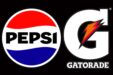 Pepsi and Gatorade logos side by side on a black background.