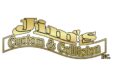 Jim's Custom & Collision Inc. logo in gold with stylized text.
