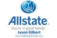 Allstate Insurance logo with the tagline "You're in good hands," featuring agent Jason Gilbert's contact information in Cheyenne, Wyoming.
