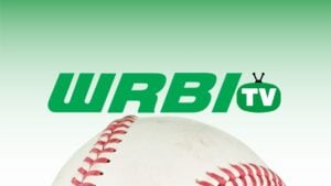 WRBI-TV Baseball banner with baseball in foreground