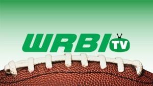 WRBI-TV Football with football laces front and center